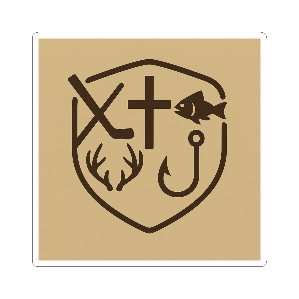 Kiss-Cut Stickers with Outdoor Theme, Christian Sports Life Stickers, Laptop Decals, Gift for Him, Fishing & Hiking Decor