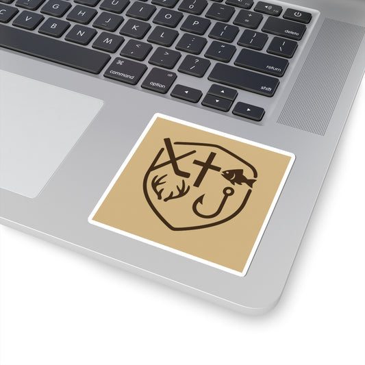 Kiss-Cut Stickers with Outdoor Theme, Christian Sports Life Stickers, Laptop Decals, Gift for Him, Fishing & Hiking Decor