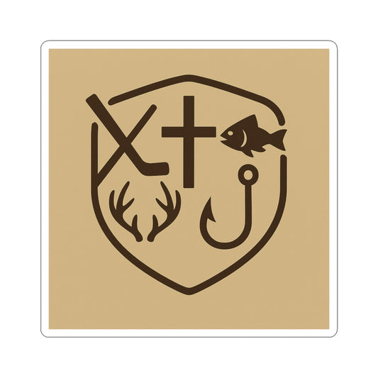 Kiss-Cut Stickers with Outdoor Theme, Christian Sports Life Stickers, Laptop Decals, Gift for Him, Fishing & Hiking Decor